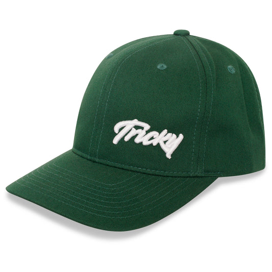 TRICKY SMALL LOGO COTTON 6 PANEL CAP GREEN