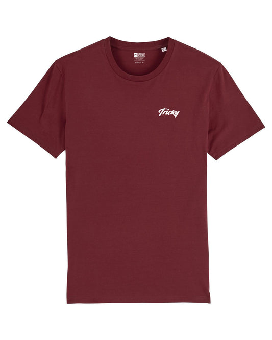 CHEST LOGO T SHIRT BURGUNDY WHITE