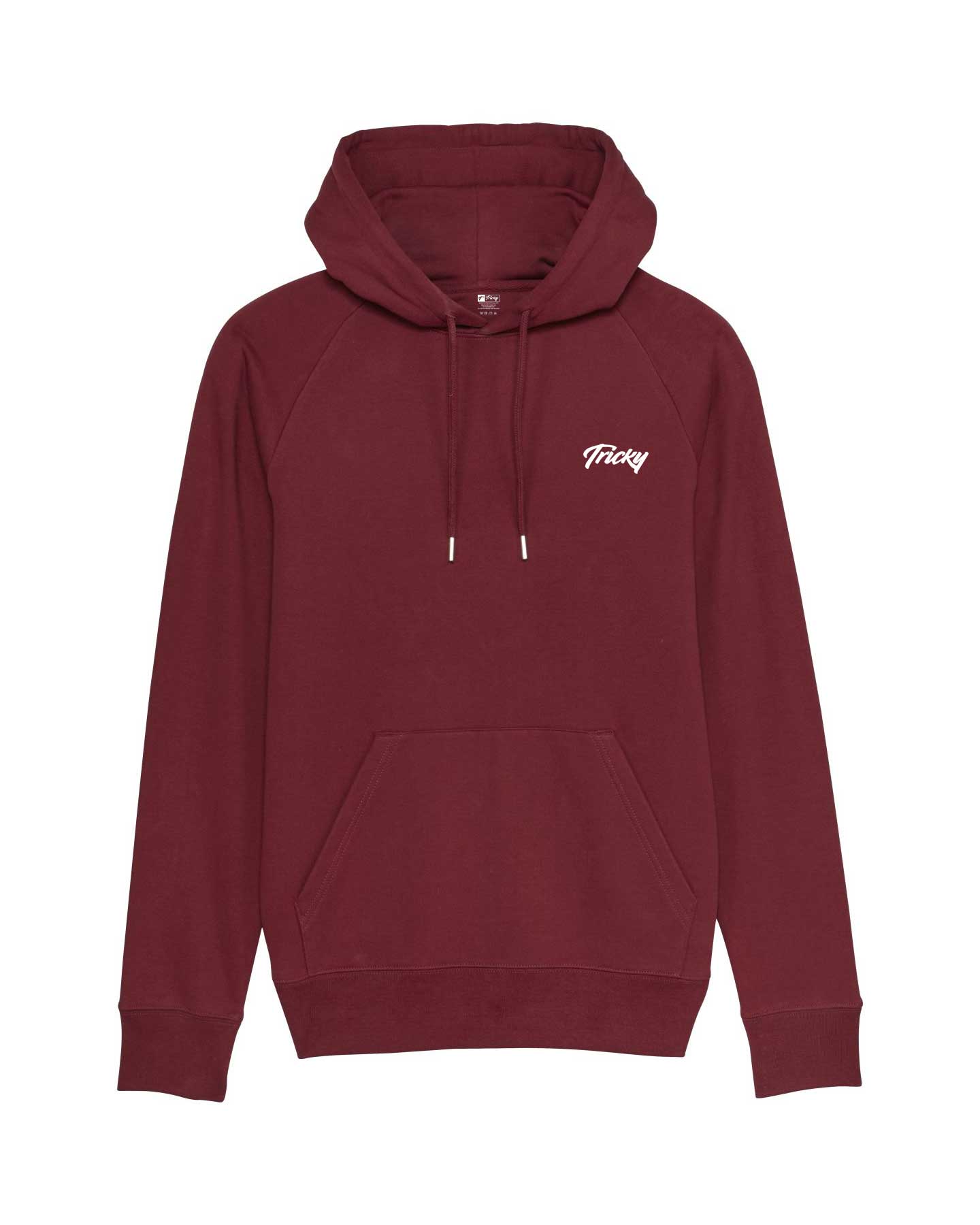 ORIGINAL CHEST LOGO HOODED TOP BURGUNDY WHITE