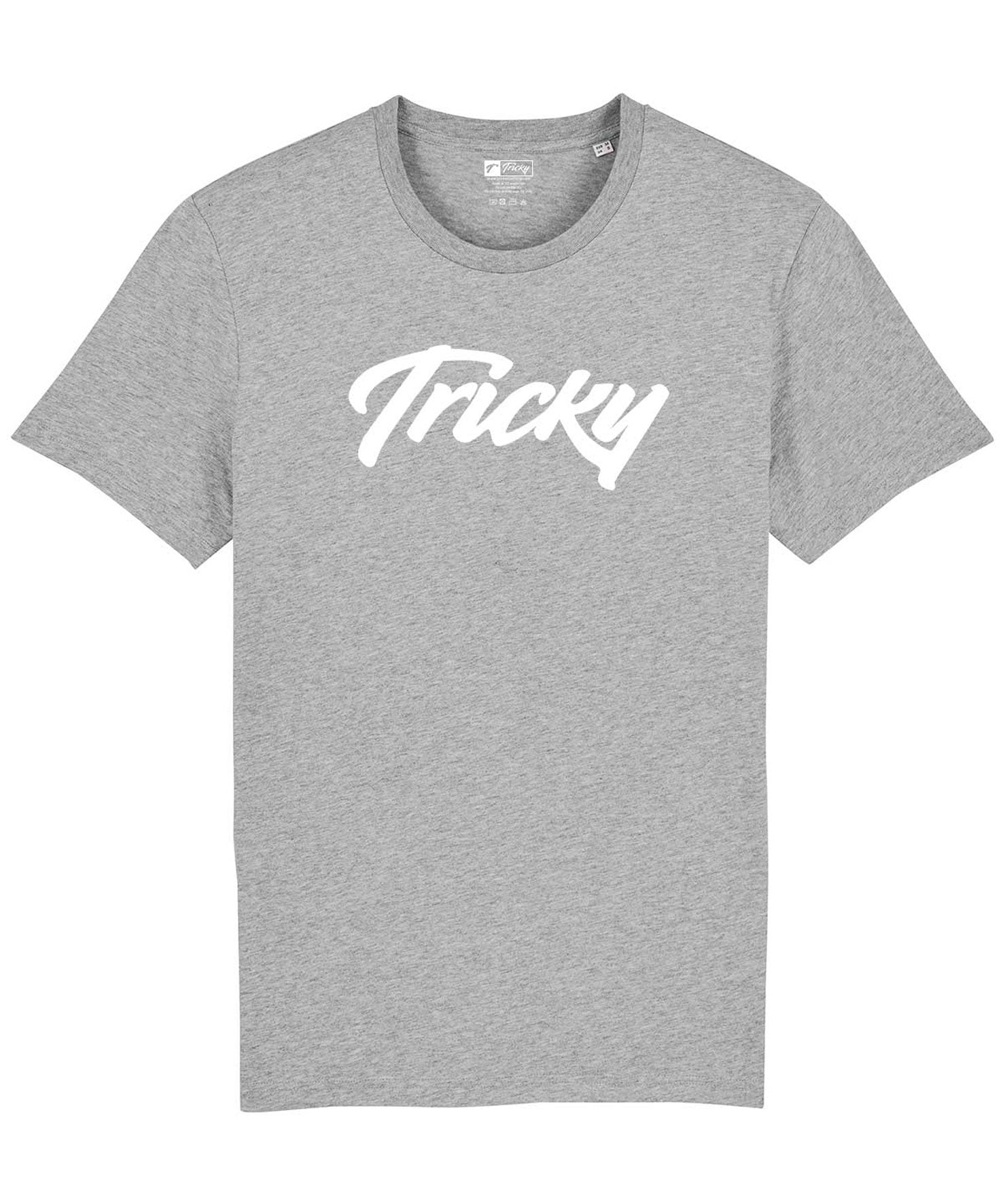 Tricky Rapper Logo ORIGINAL LARGE LOGO T SHIRT GREY WHITE – Tricky Clothing