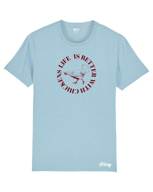 LIFE IS BETTER T SHIRT SKY BLUE