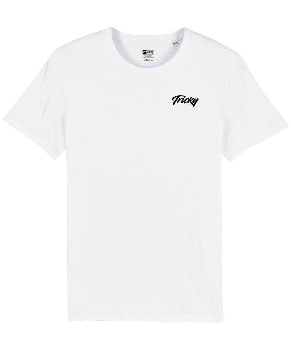 ORIGINAL CHEST LOGO T SHIRT WHITE BLACK – Tricky Clothing